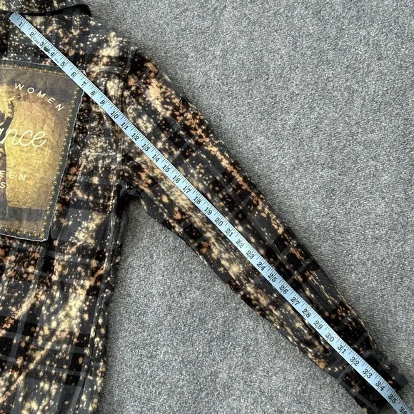 Angry Minnow Vintage Shirt Womens Small Black Bleached Flannel Wild Women Dance - Picture 9 of 12